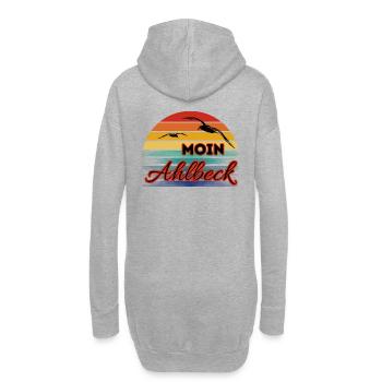 Moin Ahlbeck mit Möwe im Retro Style-Ahlbeck - Hoodie-Kleid - Grau meliert - Hinten