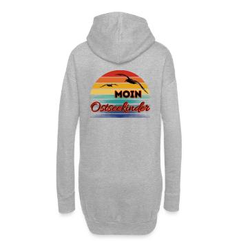 Bonjour les enfants de la mer Baltique avec une mouette dans un style rétro - Sweat-shirt à capuche long Femme - gris chiné - Dos