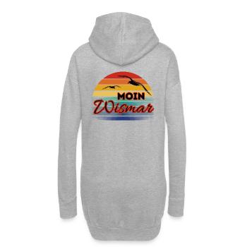 Moin Wismar mit Möwe im Retro Style - Hoodie-Kleid - Grau meliert - Hinten