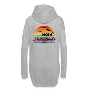 Moin Küstenkinder mit Möwe im Retro Style - Hoodie-Kleid - Grau meliert - Hinten