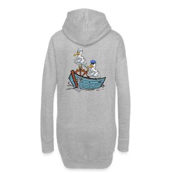 Mouettes, Mouette, Marins, Marins, Bateau de voyage - Sweat-shirt à capuche long Femme - gris chiné - Dos