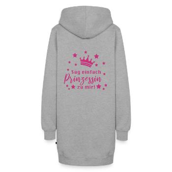 Prinzessin Lustiger Spruch Mädchen - Hoodie-Kleid - Grau meliert - Hinten