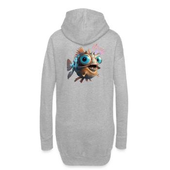Poisson d'avril funny! - Sweat-shirt à capuche long Femme - gris chiné - Dos