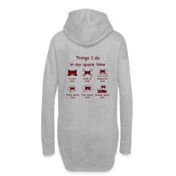 Chats, chats, chats (bruns) - Sweat-shirt à capuche long Femme - gris chiné - Dos