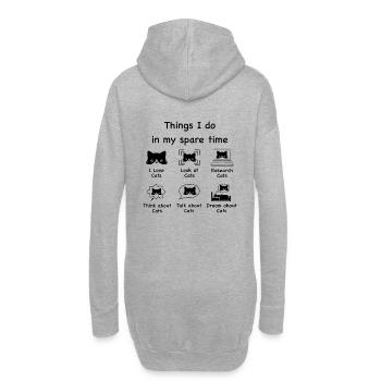 Chats, chats, chats (noir) - Sweat-shirt à capuche long Femme - gris chiné - Dos