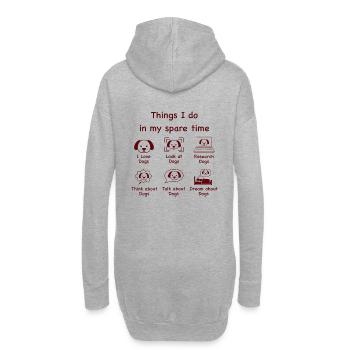 Amoureux des chiens (marron) - Sweat-shirt à capuche long Femme - gris chiné - Dos
