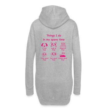 Amoureux des chiens (rose) - Sweat-shirt à capuche long Femme - gris chiné - Dos
