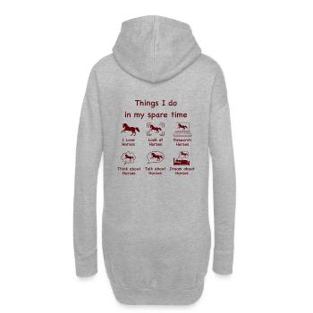 Amateurs de chevaux (marron) - Sweat-shirt à capuche long Femme - gris chiné - Dos