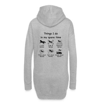Pferdeliebhaber (schwarz) - Hoodie-Kleid - Grau meliert - Hinten