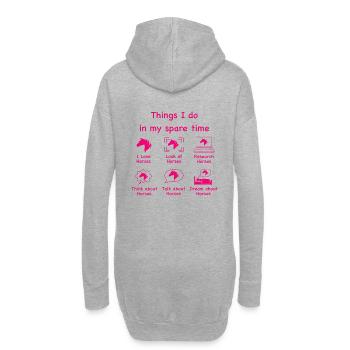 Amateurs de chevaux (rose) - Sweat-shirt à capuche long Femme - gris chiné - Dos