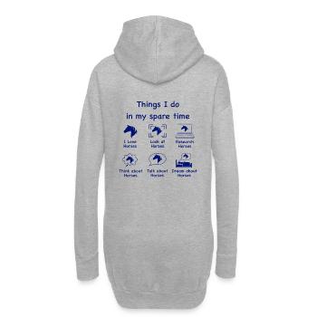 Pferdeliebhaber (blau) - Hoodie-Kleid - Grau meliert - Hinten
