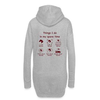 Pferdeliebhaber (braun) - Hoodie-Kleid - Grau meliert - Hinten