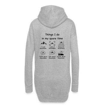 Bergliebhaber (schwarz) - Hoodie-Kleid - Grau meliert - Hinten