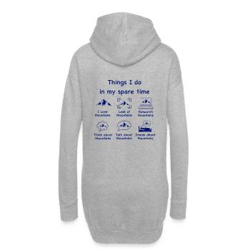 Bergliebhaber (blau) - Hoodie-Kleid - Grau meliert - Hinten