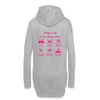 Waschbärliebhaber (pink) - Hoodie-Kleid - Grau meliert - Hinten