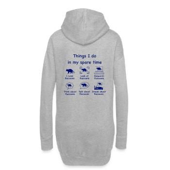 Waschbärliebhaber (blau) - Hoodie-Kleid - Grau meliert - Hinten