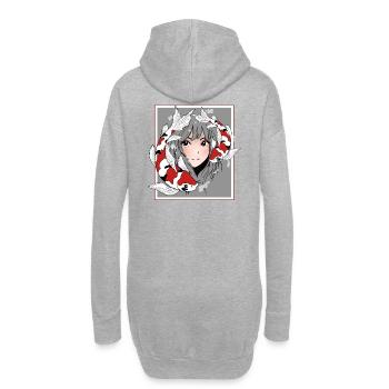 Manga Anime Otaku Koi - Sweat-shirt à capuche long Femme - gris chiné - Dos