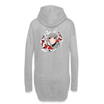 Anime Otaku Koi - Sweat-shirt à capuche long Femme - gris chiné - Dos