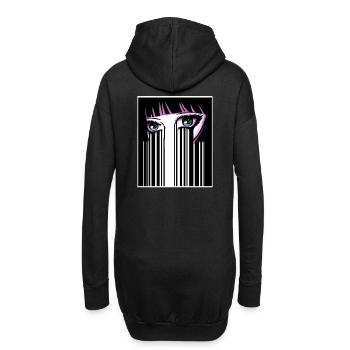 Anime Eyes Japon Code-barres - Sweat-shirt à capuche long Femme - noir - Dos