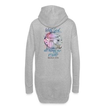 Christian Quotes Horses - Hoodie Dress - heather grey - Back