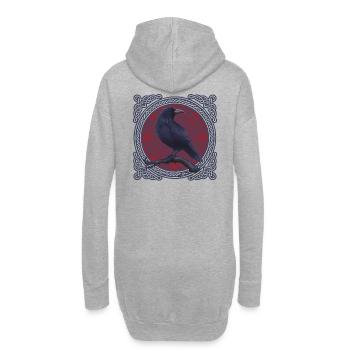 Rabe Krähe Keltisch - Hoodie-Kleid - Grau meliert - Hinten