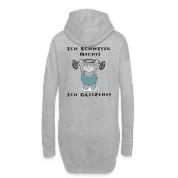 Ich schwitze nicht ich glitzere Dickes Nilpferd - Hoodie-Kleid - Grau meliert - Hinten