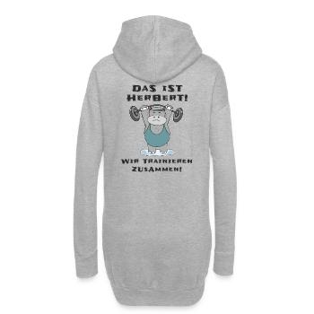 Das ist Herbert wir trainieren zusammen Krafsport - Hoodie-Kleid - Grau meliert - Hinten