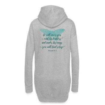 Verset biblique Religieux chrétien - Sweat-shirt à capuche long Femme - gris chiné - Dos