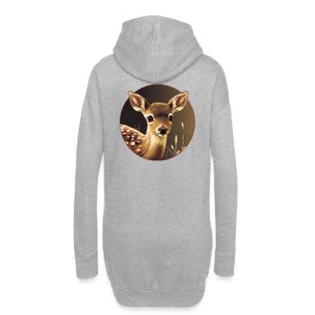 Reh Rehkitz Waldtiere - Hoodie-Kleid - Grau meliert - Hinten