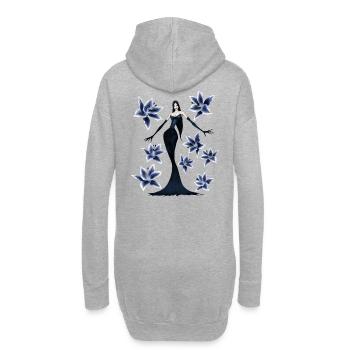 Lady lily bleu - Sweat-shirt à capuche long Femme - gris chiné - Dos