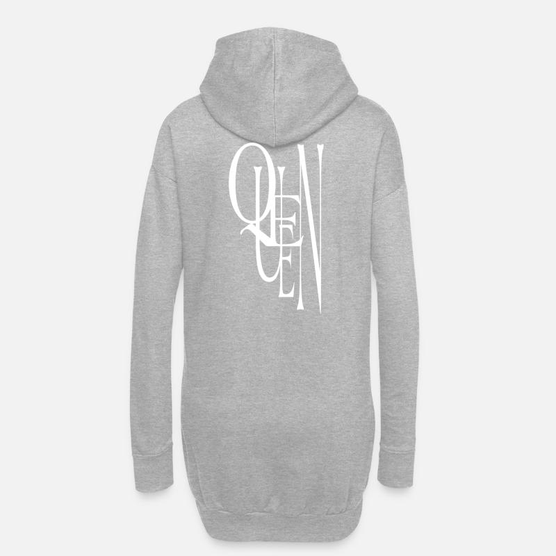 QUEEN - Hoodie-Kleid - Grau meliert