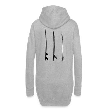 Planches - Sweat-shirt à capuche long Femme - gris chiné - Dos