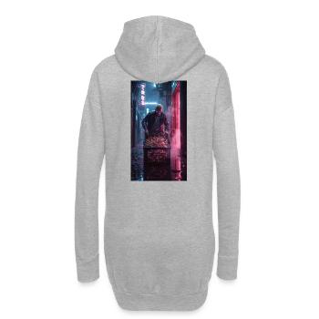 Neon Alley Rebell mit Flaschenkorb - Hoodie-Kleid - Grau meliert - Hinten