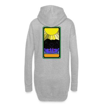 Tarot Chats Chats Fantaisie Magique Fantaisie - Sweat-shirt à capuche long Femme - gris chiné - Dos