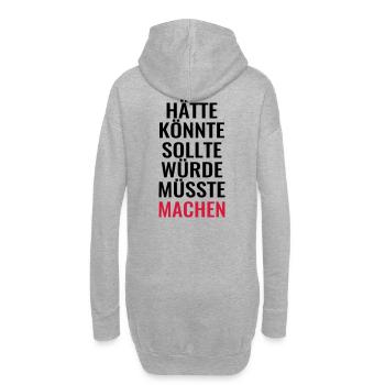 Anpacker anpacken lustige Sprüche Dummschwätzer - Hoodie-Kleid - Grau meliert - Hinten