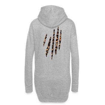 Leopardenfell Muster Kratzer Wildlife Safari 3D - Hoodie-Kleid - Grau meliert - Hinten