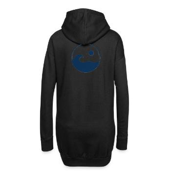 Kreiswellen Sonnenlogo - Hoodie-Kleid - Schwarz - Hinten