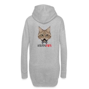 Katzen Papa / Vater - Hoodie-Kleid - Grau meliert - Hinten