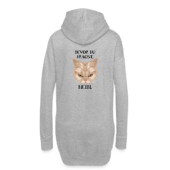 Grumpy Cat - Bevor du fragst_Nein - P - Hoodie-Kleid - Grau meliert - Hinten