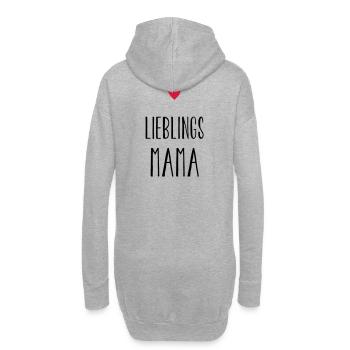 Mama Lieblingsmama Herz Geschenk Muttertag - Hoodie-Kleid - Grau meliert - Hinten