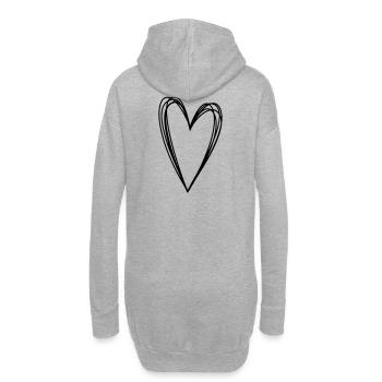 Herz Scribble Doodle gekritzel Symbol Liebe - Hoodie-Kleid - Grau meliert - Hinten