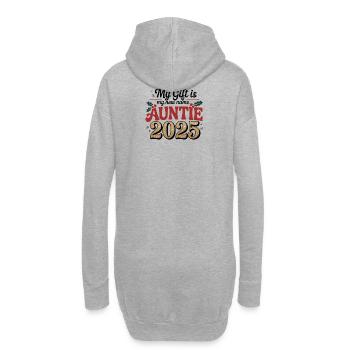 Tante 2025 Meine Geschenkidentität - Hoodie-Kleid - Grau meliert - Hinten