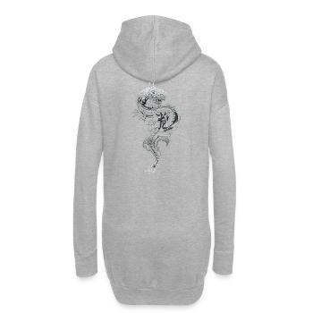 Drachen Fantasy Drachen Geist Reptilien Bestien - Hoodie-Kleid - Grau meliert - Hinten