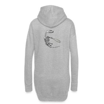 Skeleton Quentin - Hoodie Dress - heather grey - Back