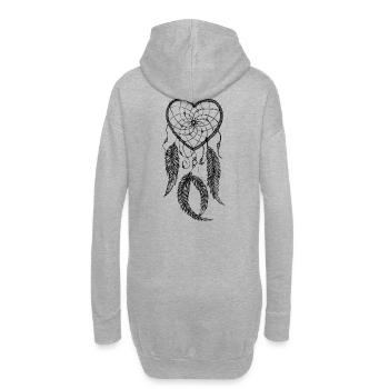 Traumfänger - Hoodie-Kleid - Grau meliert - Hinten