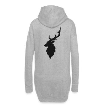 schwarzer Hirsch - Hoodie-Kleid - Grau meliert - Hinten
