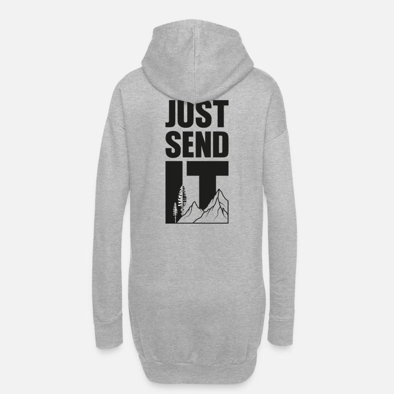 Just Send It - Black - Hoodie-Kleid - Grau meliert