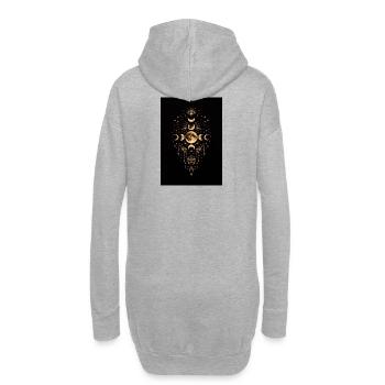 Portail de la pleine lune - Alignement cosmique - Sweat-shirt à capuche long Femme - gris chiné - Dos