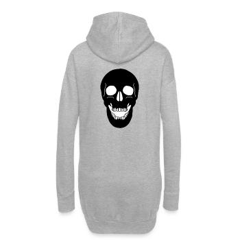 Totenkopf Schädel in schwarz - Hoodie-Kleid - Grau meliert - Hinten