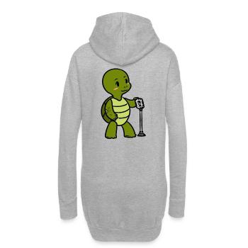 Kleiner Sänger Musikant Schildkröte Tiere - Hoodie-Kleid - Grau meliert - Hinten